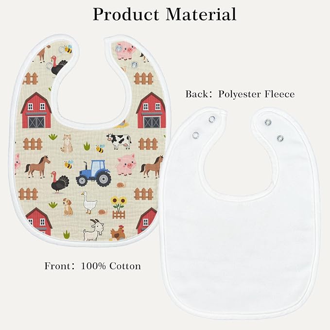 Baby Bibs for Baby Boys Girls 6-Pack - Image 3