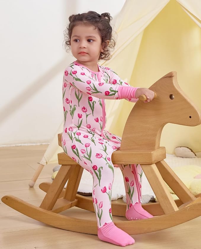 babee Reshinee Viscose Derived from Bamboo Baby Footie Pajamas Convertible - Image 3
