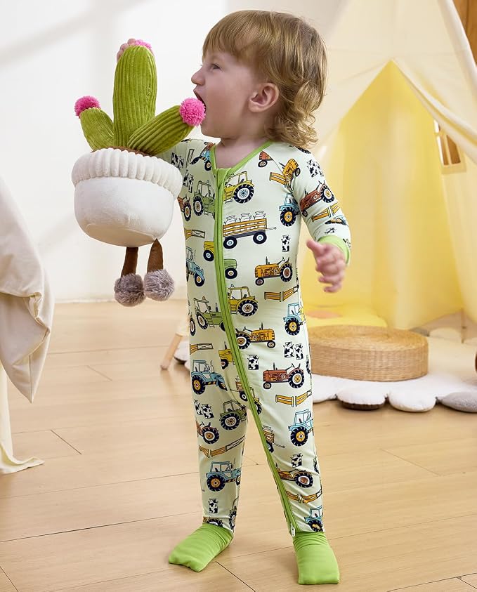 babee Reshinee Bamboo Viscose Baby Footie Pajama, Zipper Sleeper Boys Girls | - Image 6