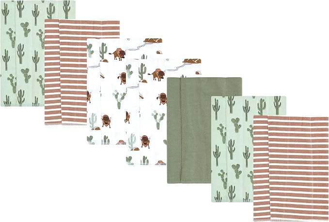 Luvable Friends Hudson Baby Flannel Burp Cloths 7pk, Forest Trail by Luvable+Friends