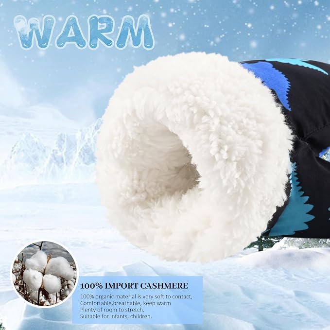 Fleece Lined Mittens for Baby Boys Girls, Baby Toddler Little Kids Winter Warm - Image 4