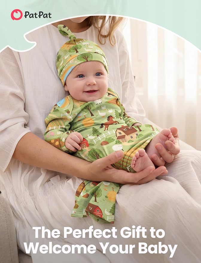 PATPAT Baby Sleeper Gown with Hat - Image 2