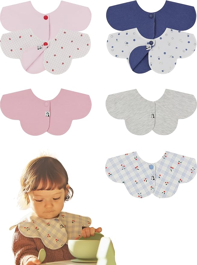 Konny Baby Bib 3/5/7-Pack Set, 360 ​​° Rotate, Soft and Absorbent Drooling by Konny