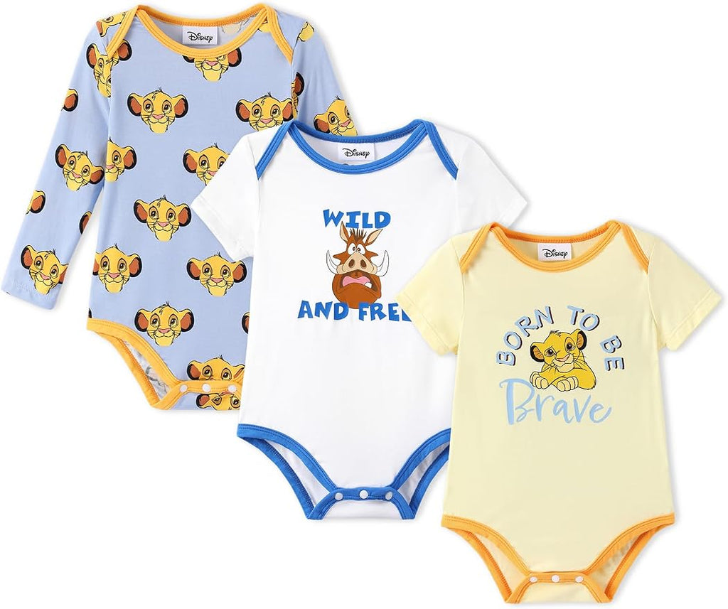 Disney Baby Viscose Made from Bamboo 3-Pack Bodysuits Set Newborn to Infant by Disney