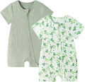 Bafeicao Baby Girl 2 Pack Bamboo Viscose Sleeper Romper | Short Sleeve by Bafeicao