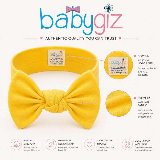 Baby Girl Headbands-Infant, Toddler Cotton Handmade Hairbands - Image 2