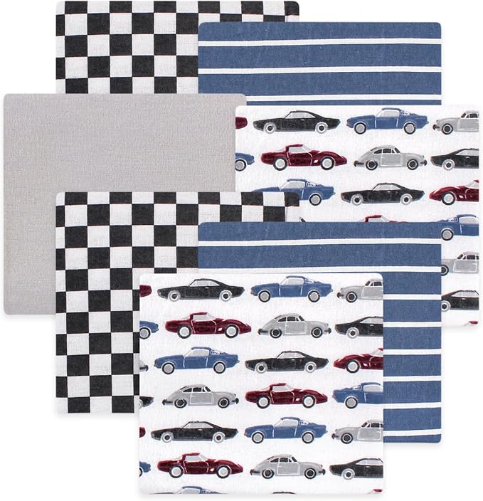 Little Treasure Hudson Baby Cotton Poly Flannel Receiving Blankets Multipack by HudsonBaby