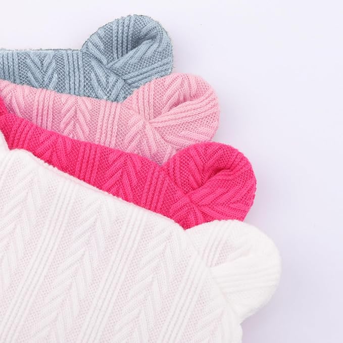 Newborn Baby Hat and Mittens Set Bear Ears Toddler Infant Beanie Caps Newborn - Image 3
