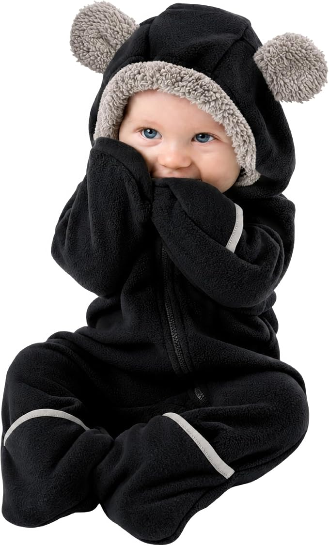 Cuddle Club Fleece Baby Bunting Bodysuit Hoodie, Newborn by CuddleClub
