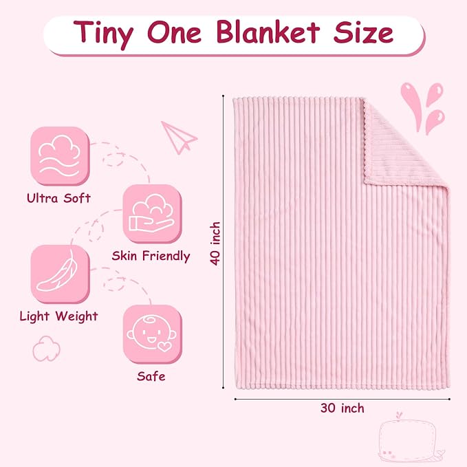 Soft Fleece Baby Blanket Ultra Cozy Pink Baby Blankets - Image 4