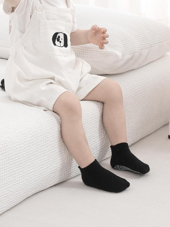 Baby Non Slip Grip Ankle Socks for Infants Toddlers Kids Boys Girls 9 Pack | - Image 5