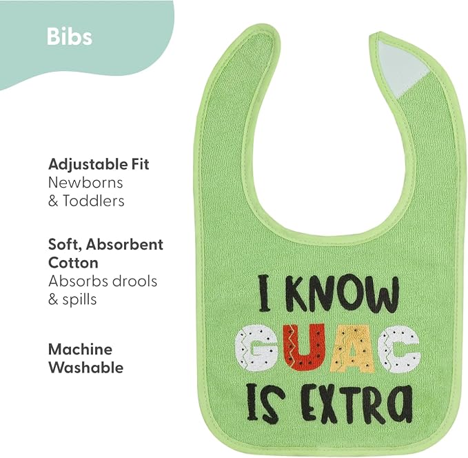 The Peanutshell Baby Boy or Girl Terry Bibs Set of 8-100% Cotton, Absorbent - Image 2