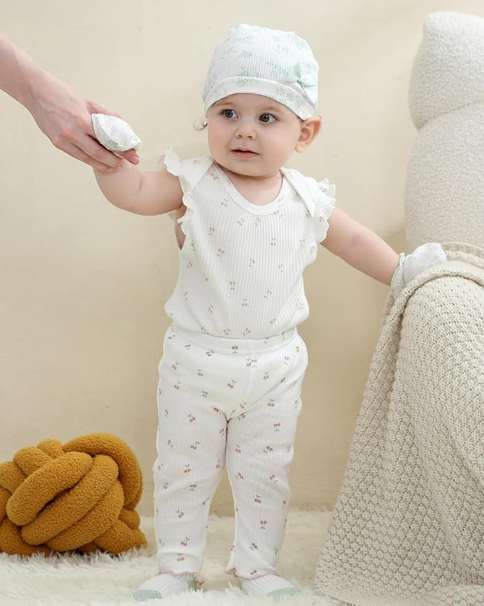 Baby Bodysuit and Pant Set Cotton Ribbed Mix Infant Girl Clothes | Unisex - Image 4