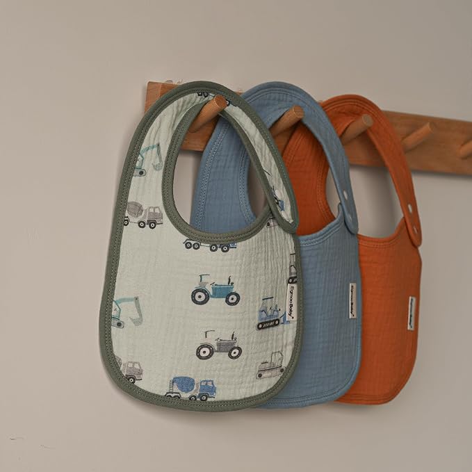 Muslin Baby Bibs for Drooling and Teething, Bibs for Boys Girls | Soft Cotton - Image 8