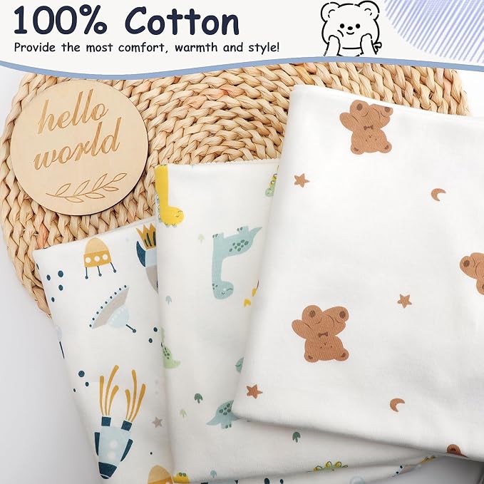 DRESHOW BQUBO Cotton Baby Swaddle Hat Set Newborn Infant Receiving Blankets - Image 4