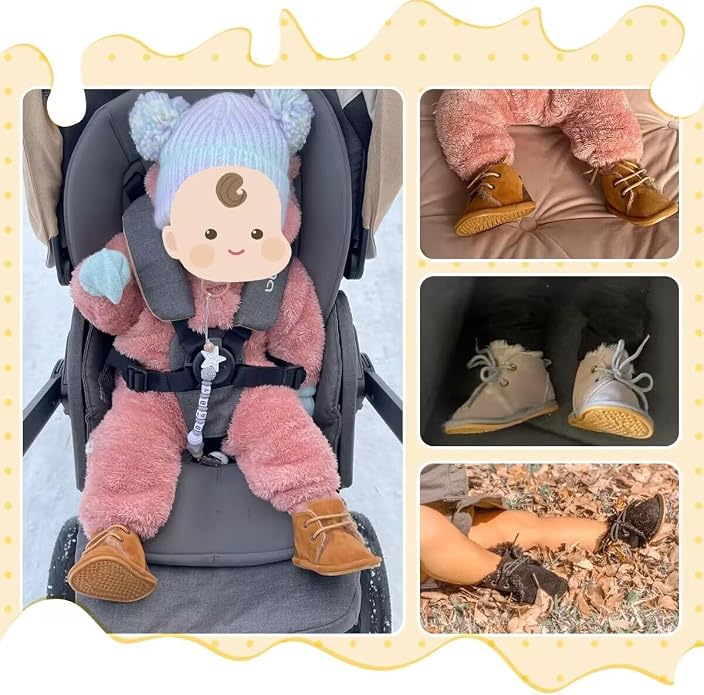 Meckior Baby Booties Newborn Infant Unisex Baby Girls Boys Velvet Rubber - Image 4