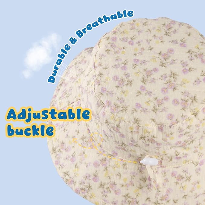 Muslin Baby Sun Hat Sun Protection Baby Toddler Bucket Hats - Image 3