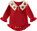 Mubineo Baby Girl Fall Winter Clothes Basic Plain Cute Sweater Romper Outfit by Mubineo