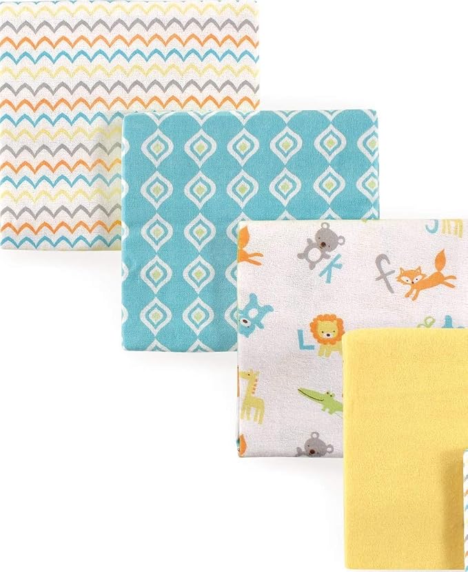 Luvable Friends Unisex Baby Cotton Flannel Receiving Blankets, ABC 7 Count - Image 2