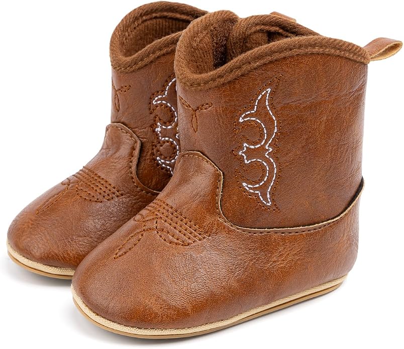 HsdsBebe Baby Boys Girls Western Cowboy Boots Infant Moccasins High Top Booties by HsdsBebe