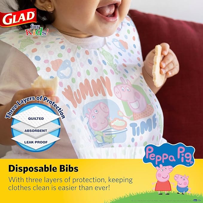 Glad for Kids Peppa Pig Paper Bibs - Image 2