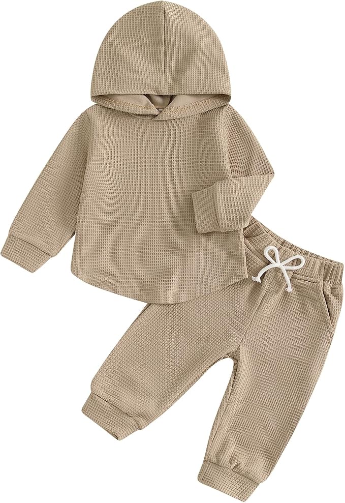 Thorn Tree Infant Baby Boys Pants Set Hooded Solid Sweatshirt Top Pocket by ThornTree