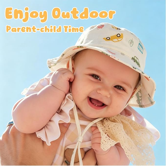Muslin Baby Sun Hat Sun Protection Baby Toddler Bucket Hats - Image 3