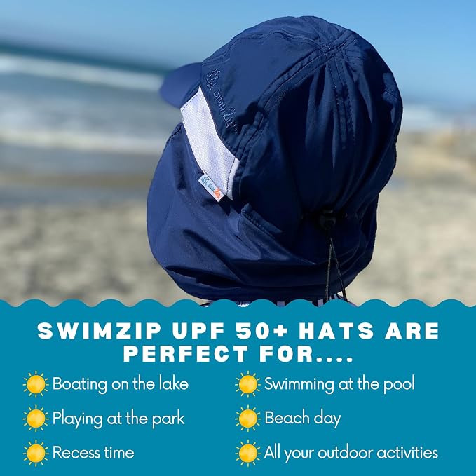 SwimZip Sun Hat with Neck Flap | UPF 50+ Protection - Image 8