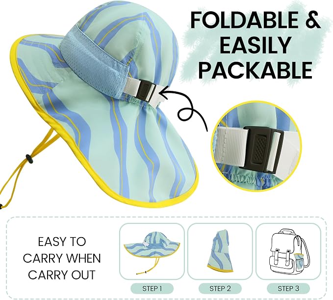 Baby Sun Hat with Neck Flap UPF 50+ - Image 2