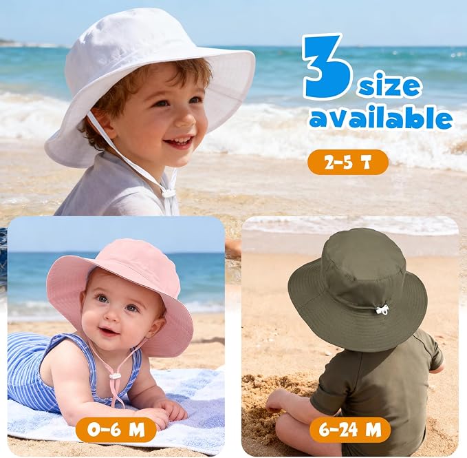 Baby Toddler Sun Hat, Boys Girls Adjustable Bucket Hat - Image 7