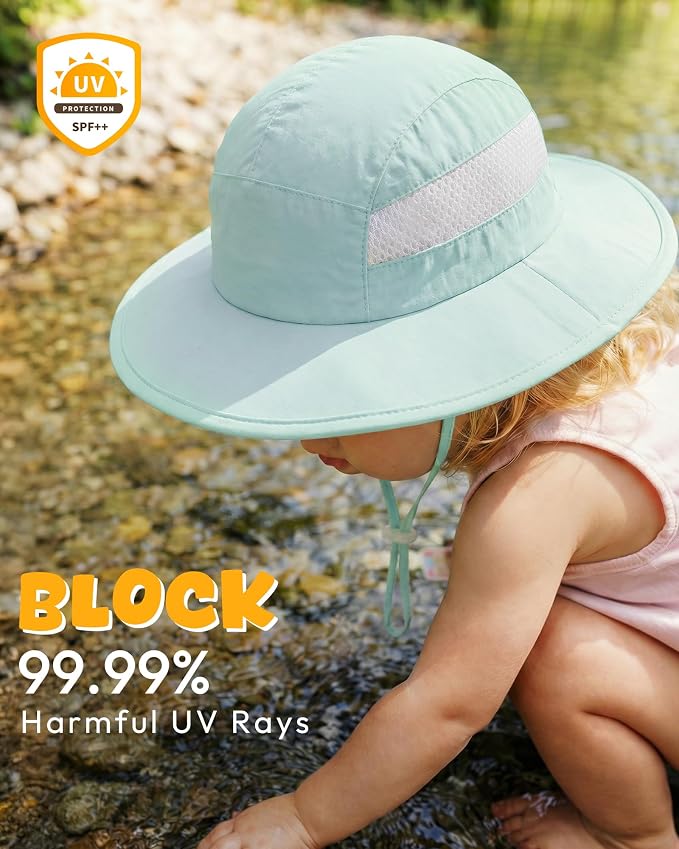 HONGTEYA 2 Pack Baby Sun Hat Infant Toddler Boys Girls Sun Protection Bucket - Image 3