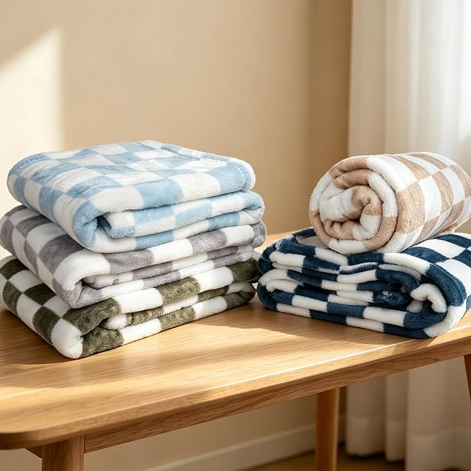 Baby Blanket 5 Pcs Checkerboard Grid Ultra Soft Gift-Ready Plush - Image 5