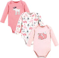 Hudson Baby Baby Girls' Cotton Long-sleeve Bodysuits 3-pack by HudsonBaby