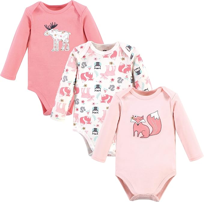 Hudson Baby Baby Girls' Cotton Long-sleeve Bodysuits 3-pack by HudsonBaby