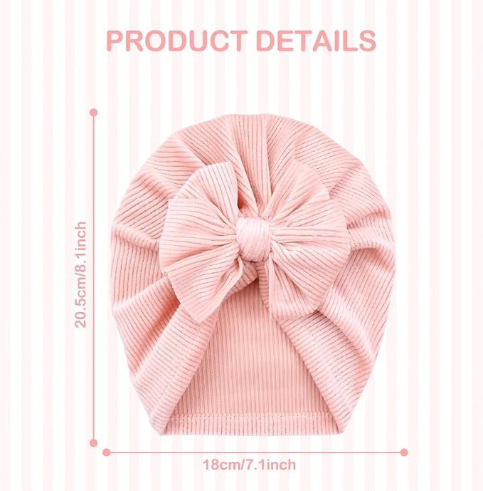 Cinaci 6 Pack Nursery Hospital Caps Bonnets Beanies Headwraps Turban Hats - Image 2