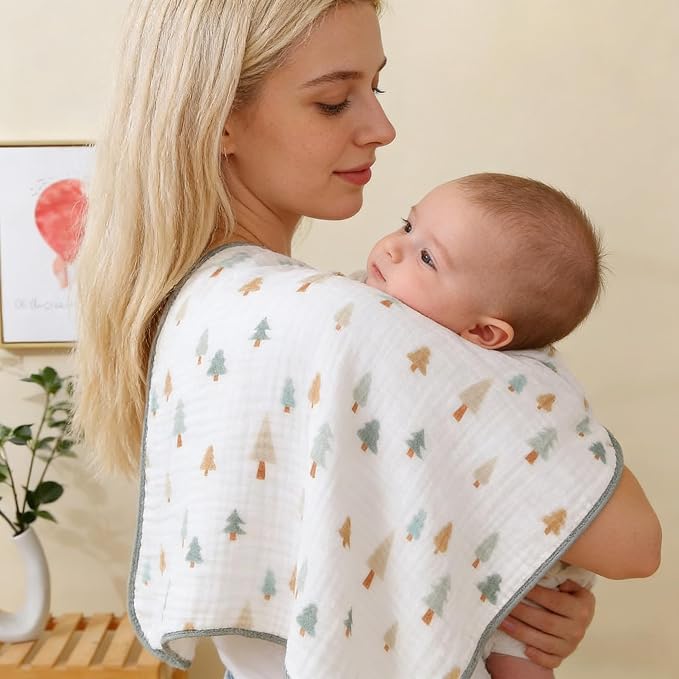 Muslin Baby Blanket 2 Pack, Cotton Swaddle Blanket - Image 5