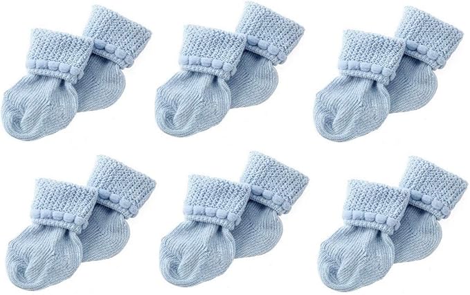 Nurses Choice 6 Pack Cotton Unisex Baby Socks by NursesChoice