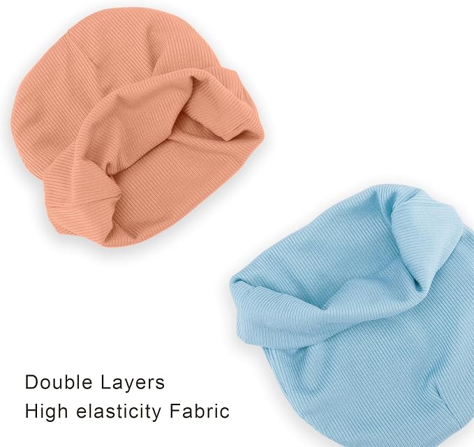 BQUBO Baby Hats and Mittens Infant Cotton Beanie Gloves No Scratch Set Newborn - Image 7