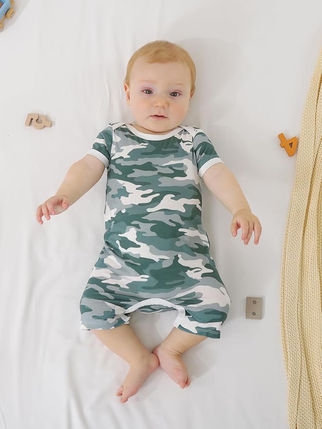 GUISBY Baby Rayon Romper Pajamas, 0-24M | Silky Soft Feel，Snap Closure，Footless - Image 3