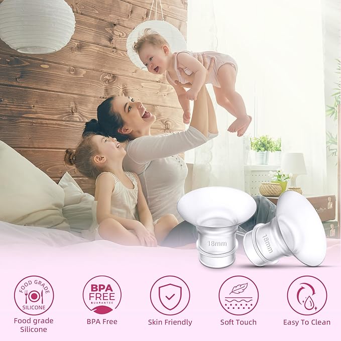 Flange Inserts 18mm 8PCS,Wearable Breast Pump Parts Compatible with Momcozy S12 pro/S9 pro/S12/S9/Medela/Spectra/TSRETE 24mm Breast Pump Shields/Flanges,Reduce 24mm Nipple Tunnel Down to 18mm