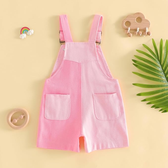 Fernvia Toddler Kids Baby Girl Boy Contrast Color Overalls Shorts Clothes - Image 6