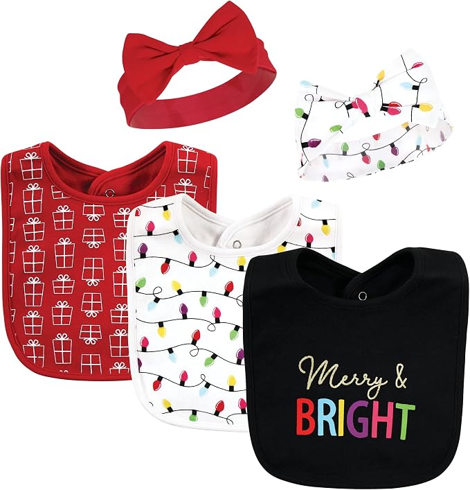 Hudson Baby Unisex Baby Cotton Bib and Headband Set by HudsonBaby