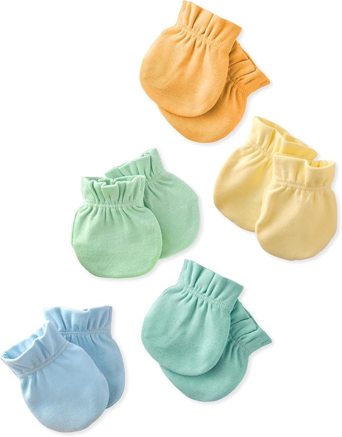 Butterblu Morgan 5-Pack Mitts 100% Cotton No Scratch Mitten Gloves | GOTS by Butterblu