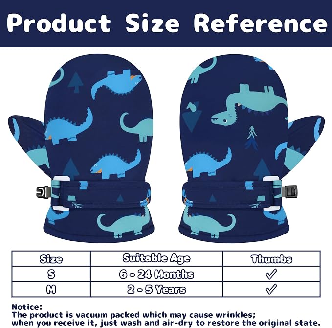 Olreco Baby Toddler Mittens Waterproof Infant Baby Winter Mittens Toddler Snow - Image 6
