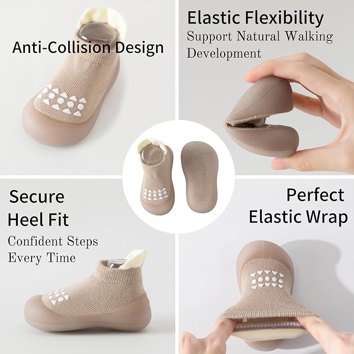 Baby Sock Shoes Toddler Walking Shoes Infant Slippers | Soft Rubber Sole - Image 5