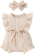 YOUNGER TREE Toddler Baby Girl Ruffled Sleeveless Romper Casual Summer Jumpsuit by YOUNGERTREE