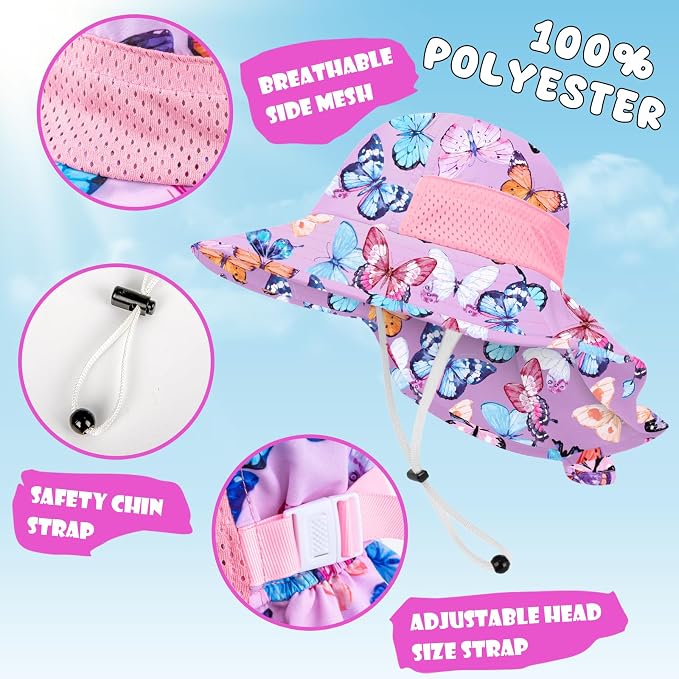 Toddler Baby Sun Hat Kids Summer Beach Essentials Adjustable Beach Hats - Image 3