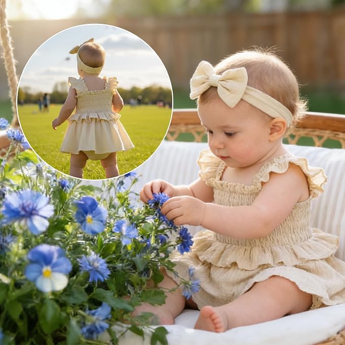 YOUNGER TREE Baby Girl Clothes Ruffle Romper Boho Dress Summer Cake Smash - Image 2