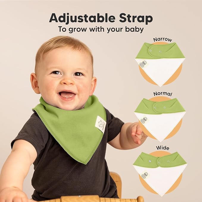 KeaBabies 10-Pack Organic Baby Bandana Bibs for Girls - Super Absorbent Triangle Baby Bibs for Drooling and Teething Infant, 100% Cotton Extra Soft for Newborn, Infant 0-36 Months (Brave)