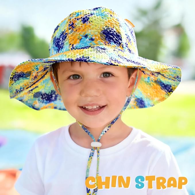 HONGTEYA Baby Sun Hat Wide Brim Adjustable Toddler Beach Bucket Hat | Soft - Image 4